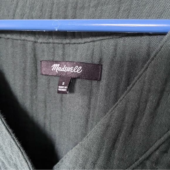 MADEWELL Green V Neck Cotton Blouse M - Picture 7 of 10